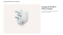 Load image into Gallery viewer, Google 45 W USB-C Power Charger - Mobile Wholesale City Malaysia