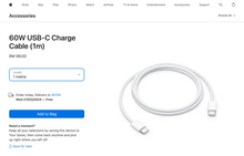 Load image into Gallery viewer, Apple 60W USB-C Charge Cable
