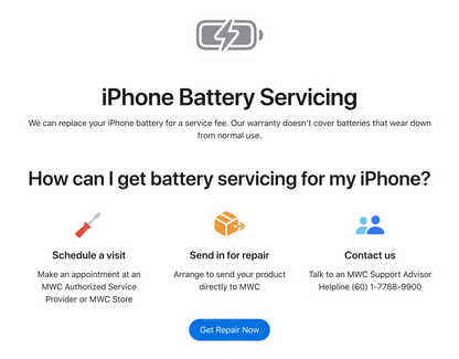 Apple iPhone Battery Repair & Replacement [Express Repair - 30 Minutes]
