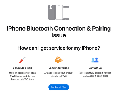 Apple iPhone Bluetooth Connection & Pairing Issue