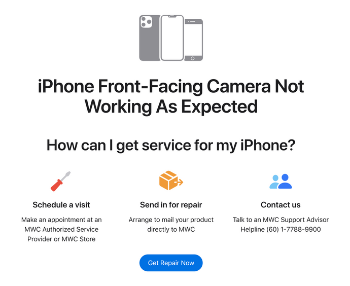 Apple iPhone Front-Facing Camera Repair & Replacement [1 Hour Fix Time]