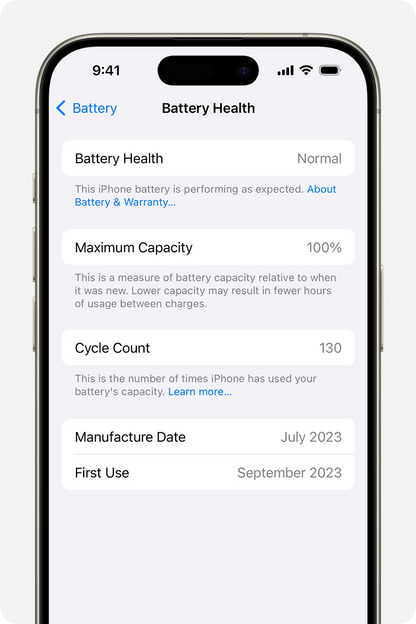 Mobile Wholesale City Apple iPhone Battery Replacement With Battery Health Status 