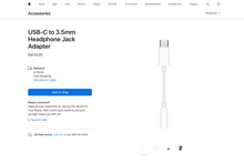 Load image into Gallery viewer, Apple USB-C to 3.5mm Headphone Jack Adapter

