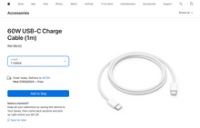 Load image into Gallery viewer, Apple 60W USB-C Charge Cable
